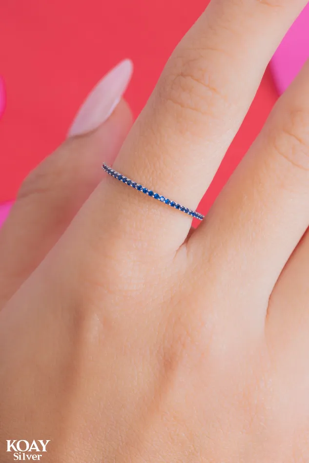 Zircon Ring 080Blue KOAY Silver Store Rings
