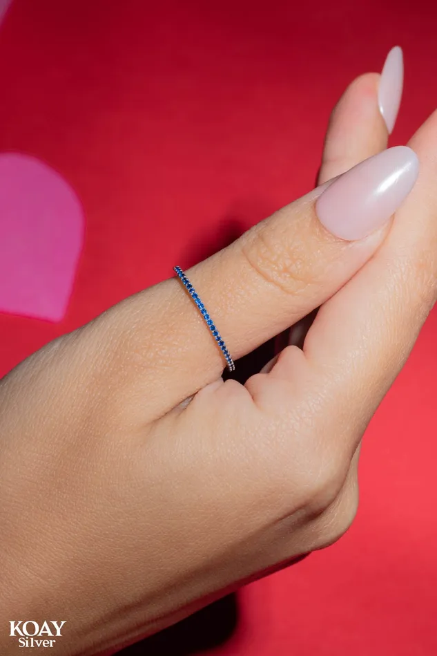 Zircon Ring 080Blue KOAY Silver Store Rings