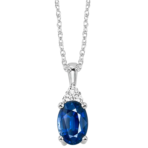 10K White Gold Color Ens Prong Sapphire Necklace 130CT Gems One Necklaces