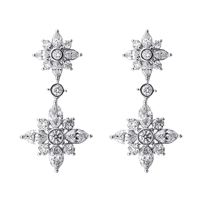 18Kt White Gold Diamond 3Ctw Earring Gems One Earrings