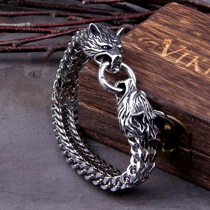 AE Bracelets Viking Bracelet Geri And Freki Wolves