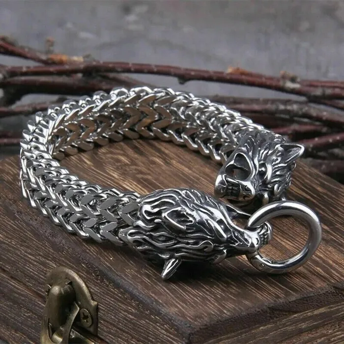 AE Bracelets Viking Bracelet Geri And Freki Wolves