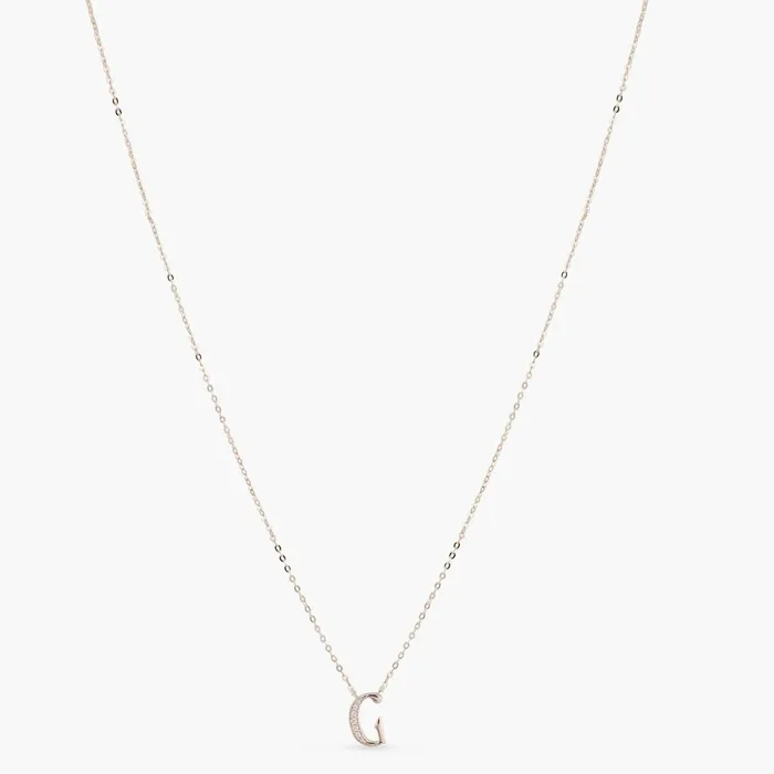 Alphabet AZ Charms CZ WhiteGold Plated Silver Necklace SILVER Necklaces