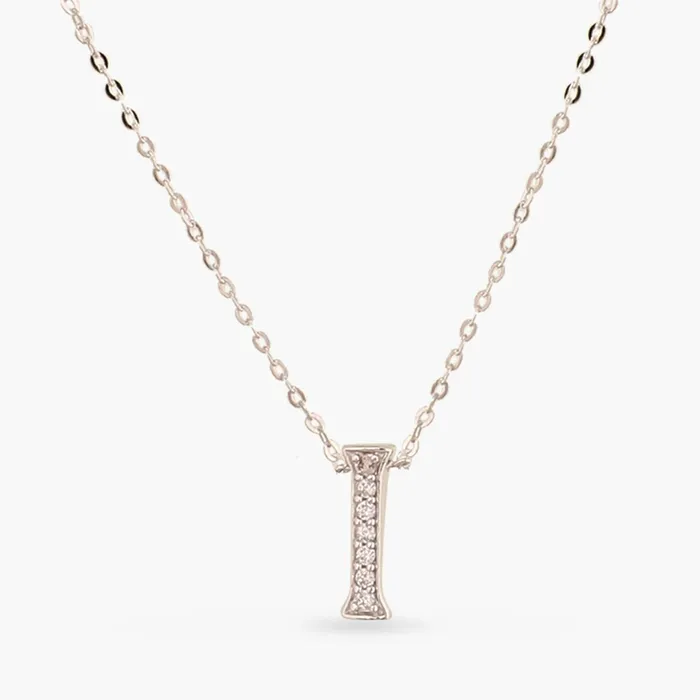 Alphabet AZ Charms CZ WhiteGold Plated Silver Necklace SILVER Necklaces