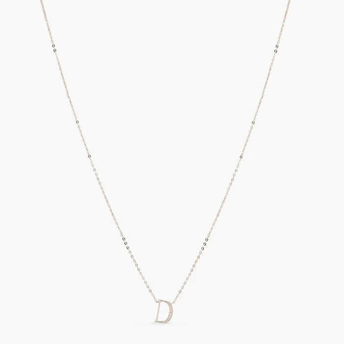 Alphabet AZ Charms CZ WhiteGold Plated Silver Necklace SILVER Necklaces