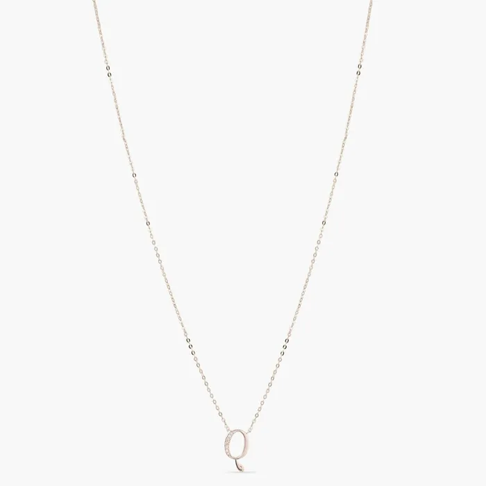 Alphabet AZ Charms CZ WhiteGold Plated Silver Necklace SILVER Necklaces
