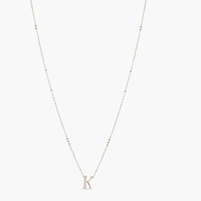 Alphabet AZ Charms CZ WhiteGold Plated Silver Necklace SILVER Necklaces