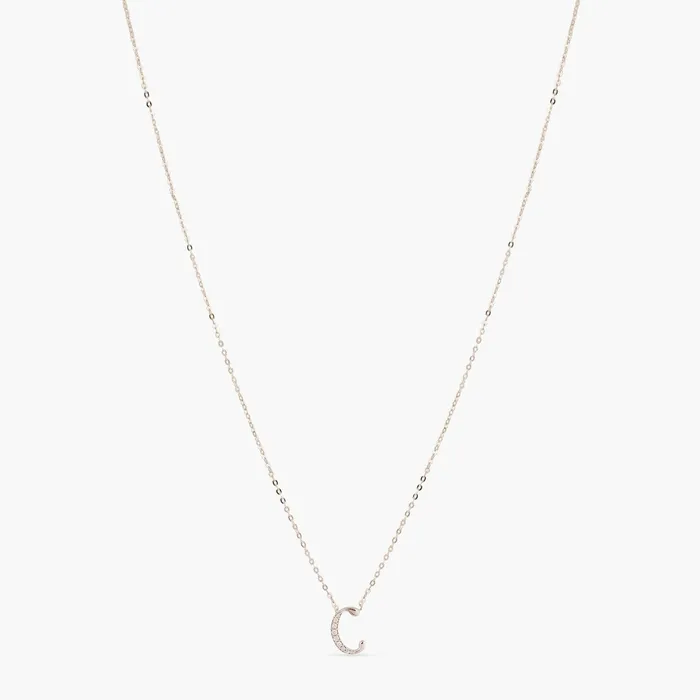 Alphabet AZ Charms CZ WhiteGold Plated Silver Necklace SILVER Necklaces