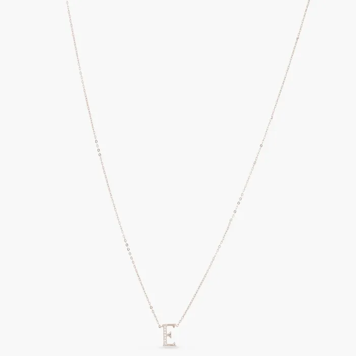 Alphabet AZ Charms CZ WhiteGold Plated Silver Necklace SILVER Necklaces