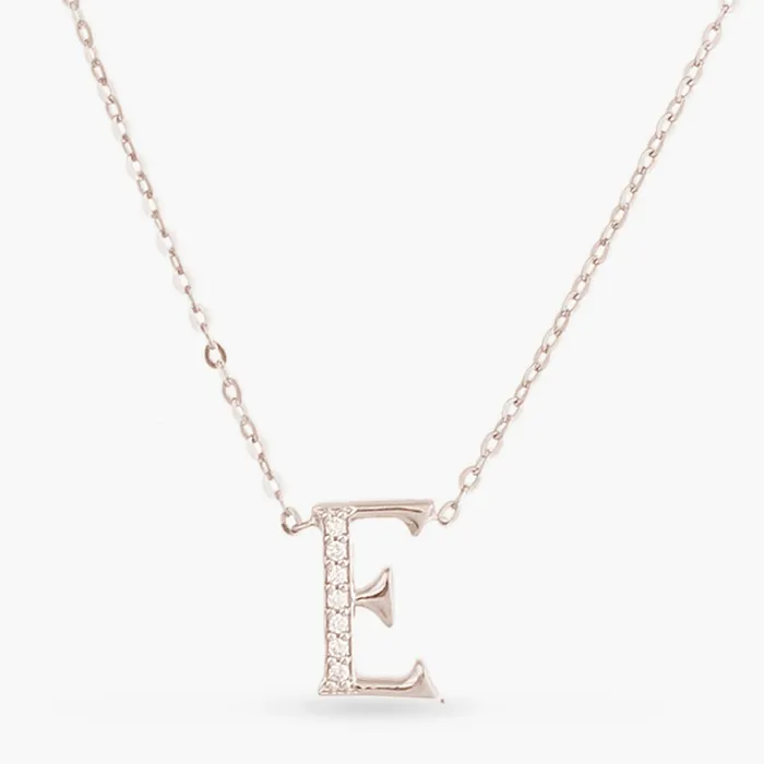 Alphabet AZ Charms CZ WhiteGold Plated Silver Necklace SILVER Necklaces