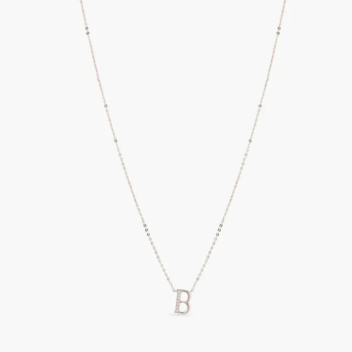 Alphabet AZ Charms CZ WhiteGold Plated Silver Necklace SILVER Necklaces