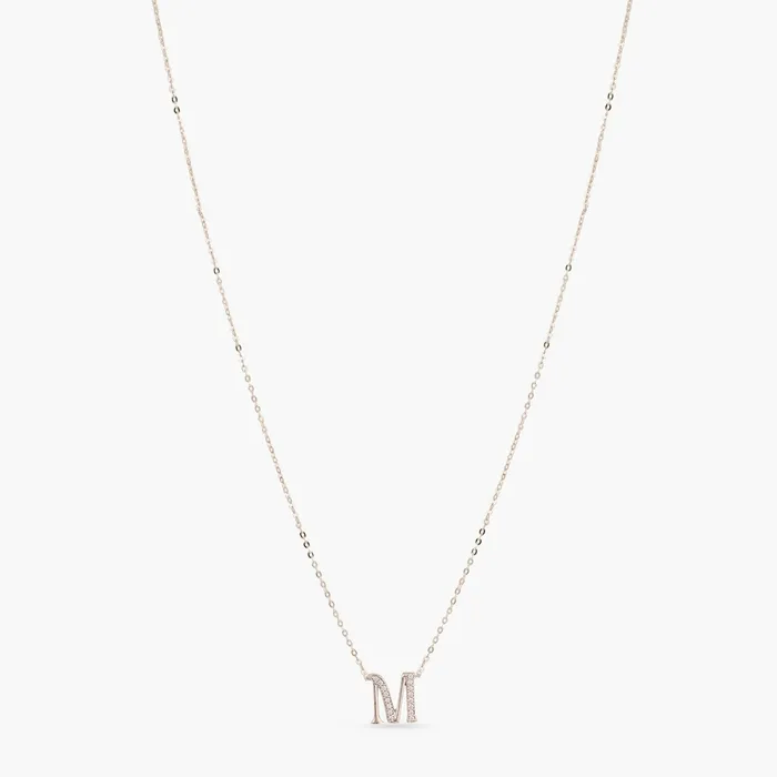 Alphabet AZ Charms CZ WhiteGold Plated Silver Necklace SILVER Necklaces