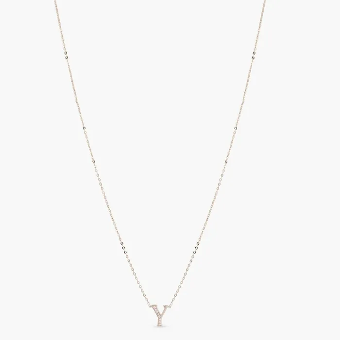 Alphabet AZ Charms CZ WhiteGold Plated Silver Necklace SILVER Necklaces