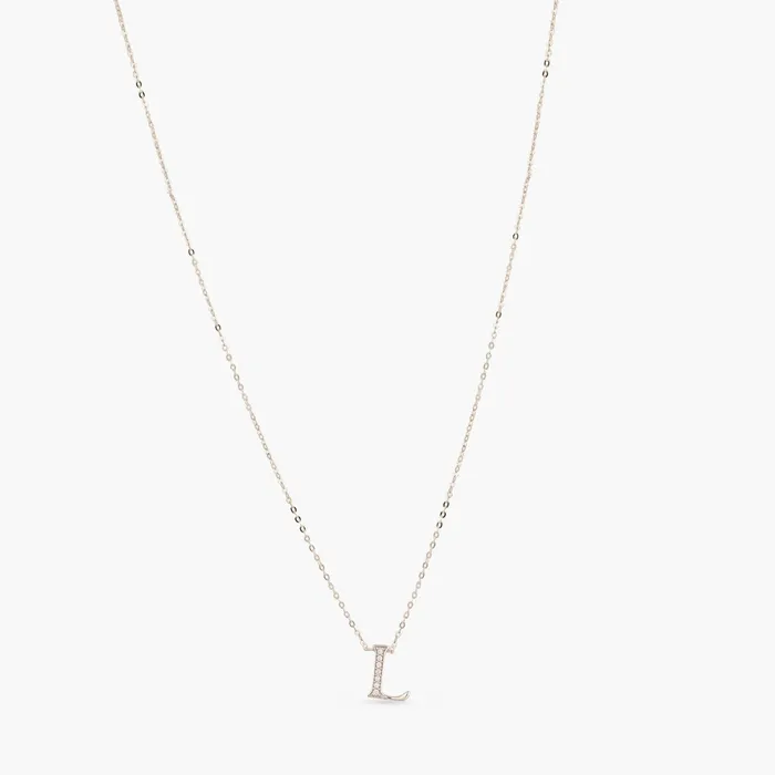 Alphabet AZ Charms CZ WhiteGold Plated Silver Necklace SILVER Necklaces