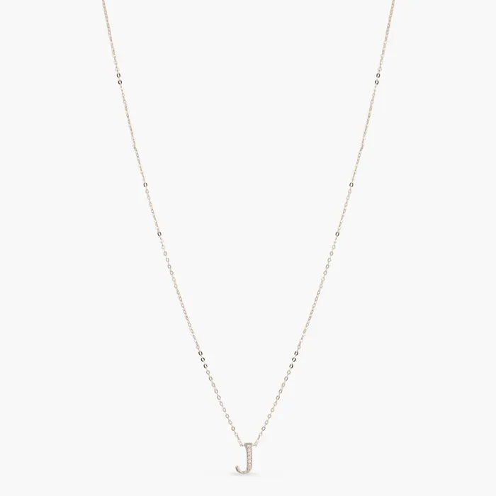 Alphabet AZ Charms CZ WhiteGold Plated Silver Necklace SILVER Necklaces