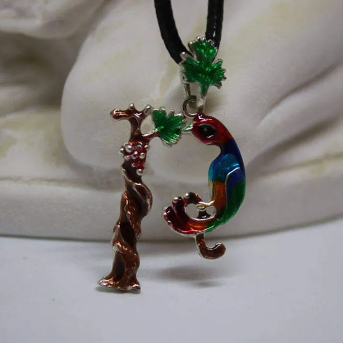 ArtZard Necklaces ArtZard Armenian Bird Letter Trchnakir Silver Pendant with Enamel