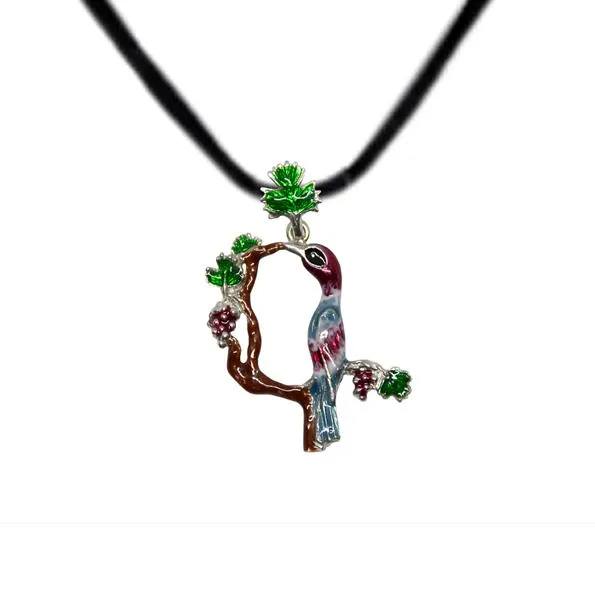 ArtZard Necklaces ArtZard Armenian Bird Letter Trchnakir Silver Pendant with Enamel