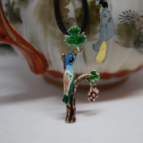 ArtZard Necklaces ArtZard Armenian Bird Letter Trchnakir Silver Pendant with Enamel