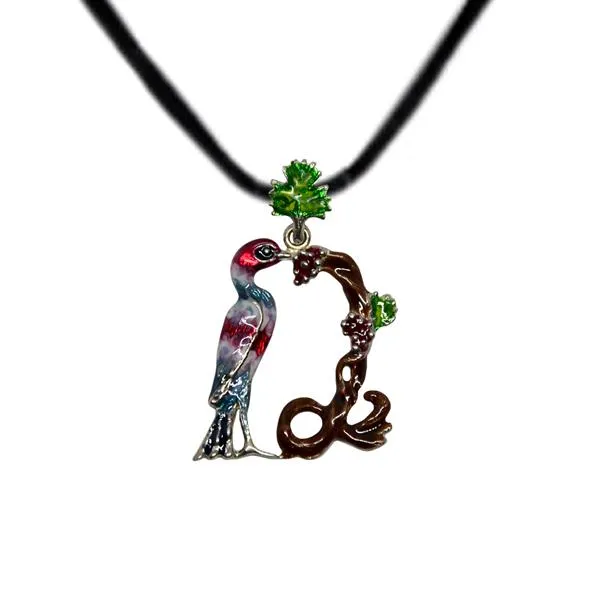 ArtZard Necklaces ArtZard Armenian Bird Letter Trchnakir Silver Pendant with Enamel