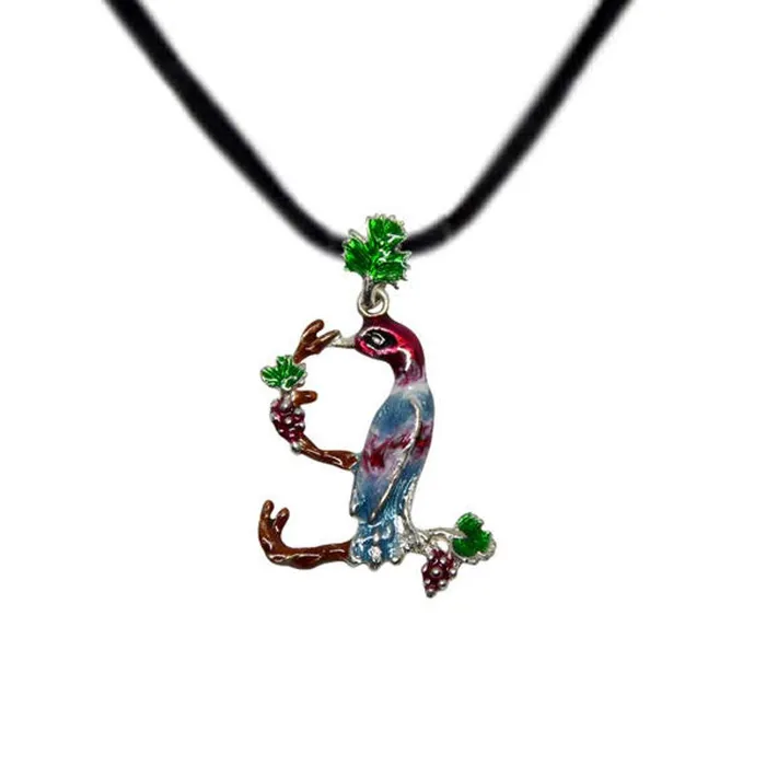 ArtZard Necklaces ArtZard Armenian Bird Letter Trchnakir Silver Pendant with Enamel