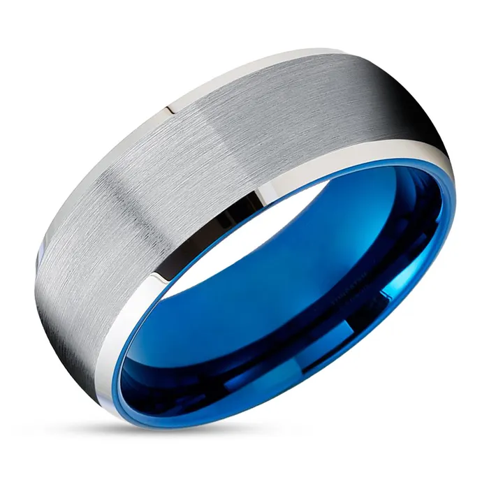 Blue Wedding Ring Blue Tungsten Ring 8mm Wedding Ring Silver Wedding Ring Tungsten Band Clean Casting Jewelry Rings Blue Wedding Ring Blue Tungsten Ring 8mm Wedding Ring Silver Wedding Ring Tungsten Band Clean Casting Jewelry Rings