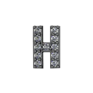 Charm Necklaces SG Fine Slider Pave Letter H Charm