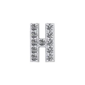 Charm Necklaces SG Fine Slider Pave Letter H Charm
