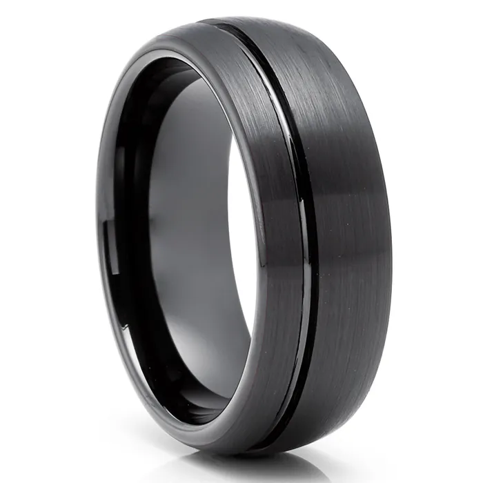 Clean Casting Jewelry Black Wedding Ring Black Wedding Band Mens Ring Womens Ring Tungsten Ring Rings