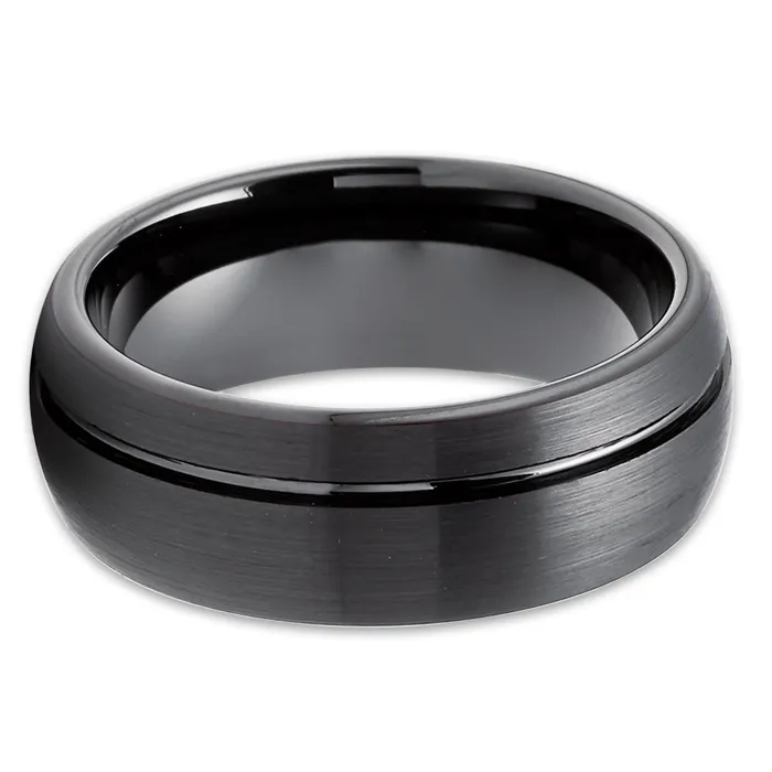 Clean Casting Jewelry Black Wedding Ring Black Wedding Band Mens Ring Womens Ring Tungsten Ring Rings