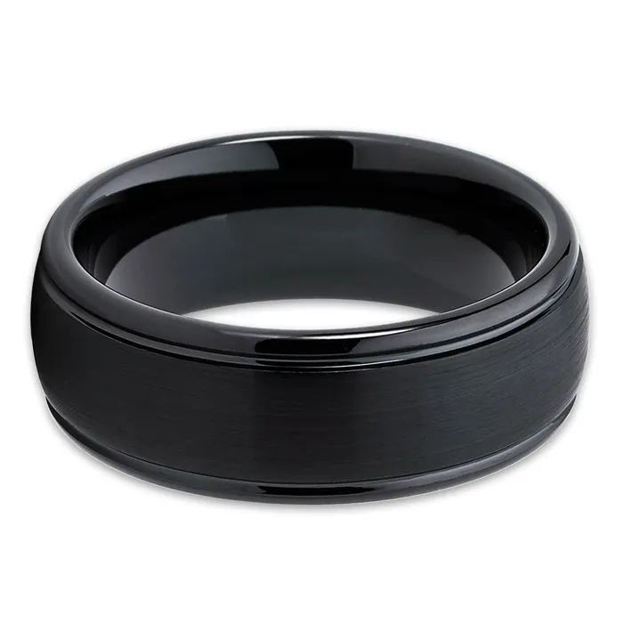 Clean Casting Jewelry Rings 8mm Black Tungsten Ring Black Ring Tungsten Wedding Band Black Wedding Ring