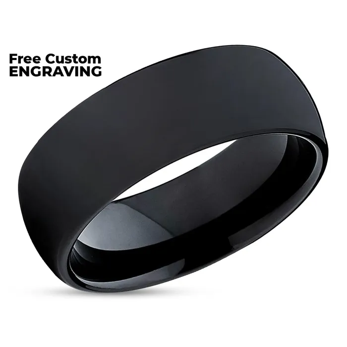 Clean Casting Jewelry Rings Black Tungsten Ring Black Wedding Ring Mans Ring Womens Ring Black Ring