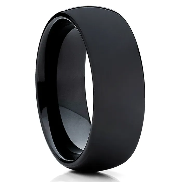Clean Casting Jewelry Rings Black Tungsten Ring Black Wedding Ring Mans Ring Womens Ring Black Ring