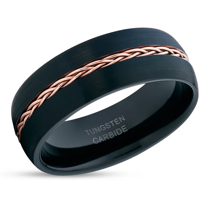 Clean Casting Jewelry Rings Black Wedding Band Braid Ring Rose Gold Wedding Ring Tungsten Wedding Band Clean Casting Jewelry Rings Black Wedding Band Braid Ring Rose Gold Wedding Ring Tungsten Wedding Band