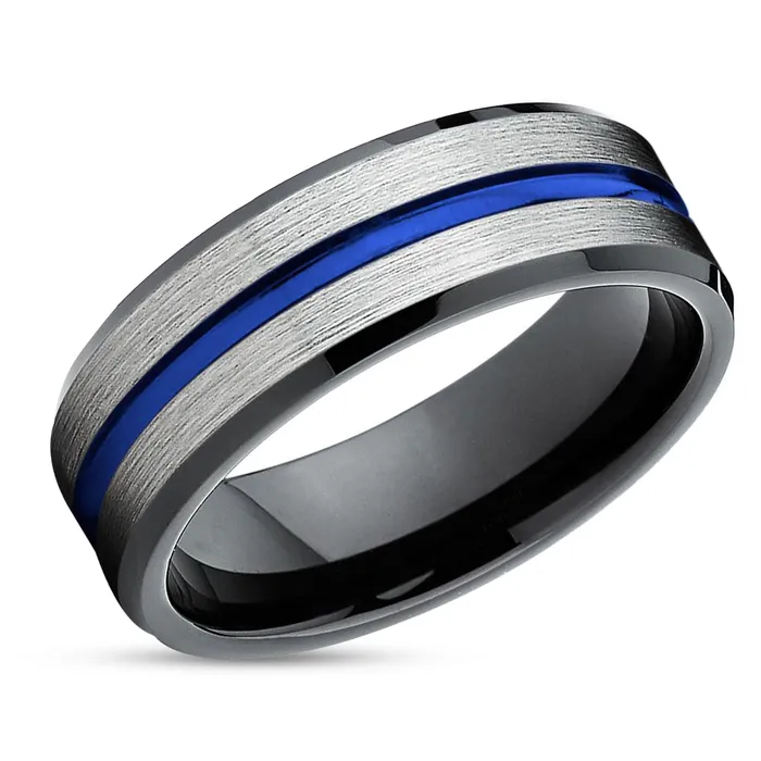 Clean Casting Jewelry Rings Blue Wedding Band Black Wedding Ring Silver Tungsten Ring Wedding Band Clean Casting Jewelry Rings Blue Wedding Band Black Wedding Ring Silver Tungsten Ring Wedding Band