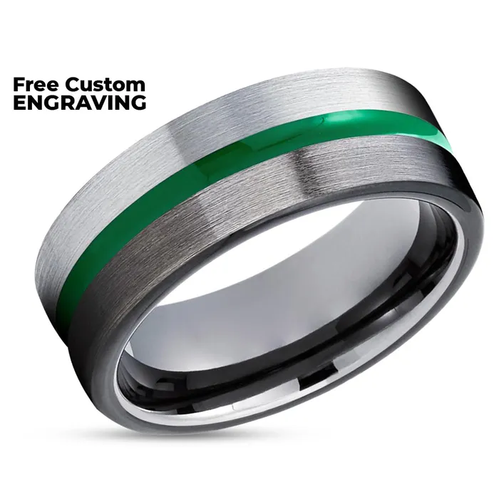 Clean Casting Jewelry Rings Gunmetal Tungsten Ring Green Tungsten Ring Gray Tungsten Ring Engagement Ring
