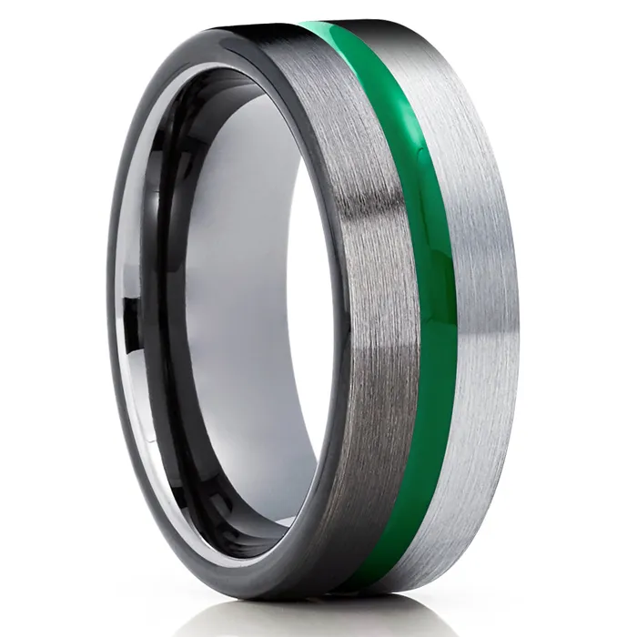 Clean Casting Jewelry Rings Gunmetal Tungsten Ring Green Tungsten Ring Gray Tungsten Ring Engagement Ring