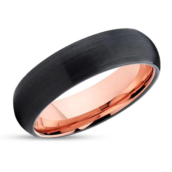 Clean Casting Jewelry Rings Rose Gold Tungsten Ring Dome Tungsten Ring Black Tungsten Ring Black Ring Clean Casting Jewelry Rings Rose Gold Tungsten Ring Dome Tungsten Ring Black Tungsten Ring Black Ring