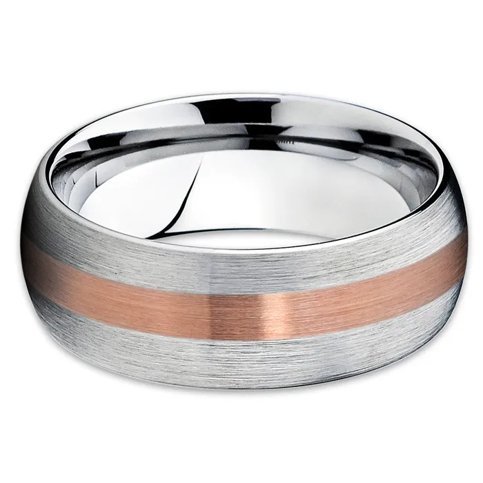 Clean Casting Jewelry Rings Titanium Wedding Band Mens Wedding Band 14K Rose Gold Wedding Ring