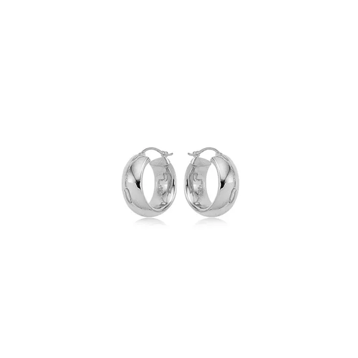 Earrings Carla Nancy B Sterling Silver Wide Tube Earrings