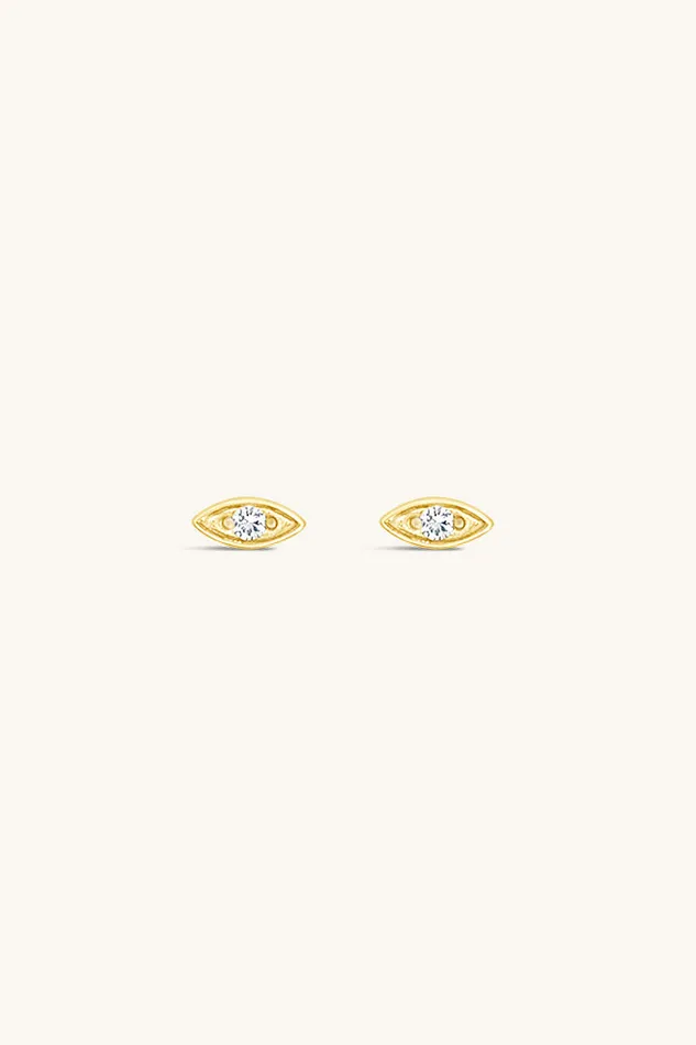 Earrings Sierra Winter Jewelry Evil Eye Stud Earrings White Topaz