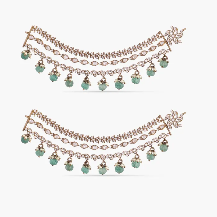 Earrings SILVER Aparaa Elegance Moissanite Silver Ear Chain