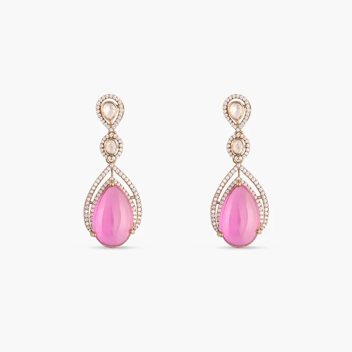 Earrings SILVER Pearl Moissanite Silver Drop Earrings