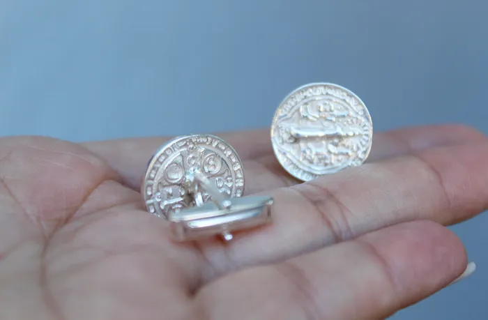 Earrings TheLittleCatholic St Benedict Cufflinks in Silver