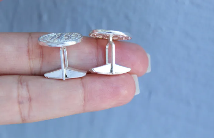 Earrings TheLittleCatholic St Benedict Cufflinks in Silver