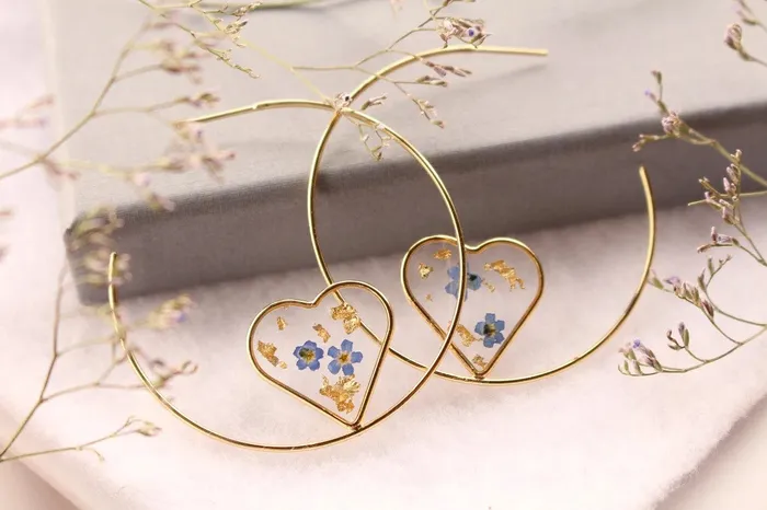 Fancy Earrings Fancy ForgetMeNot Brass Circle Earrings