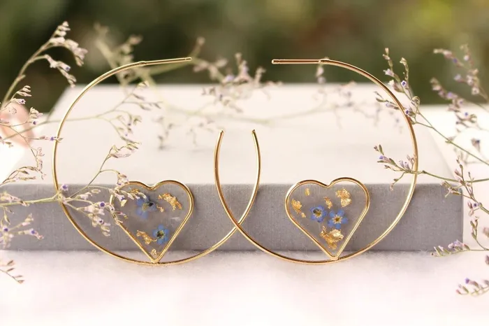 Fancy Earrings Fancy ForgetMeNot Brass Circle Earrings