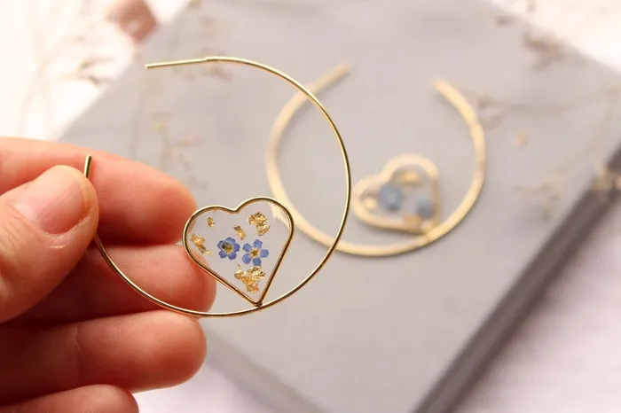 Fancy Earrings Fancy ForgetMeNot Brass Circle Earrings