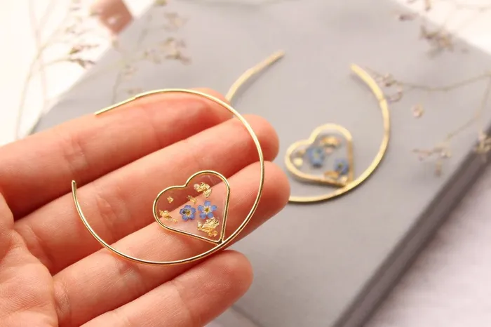 Fancy Earrings Fancy ForgetMeNot Brass Circle Earrings