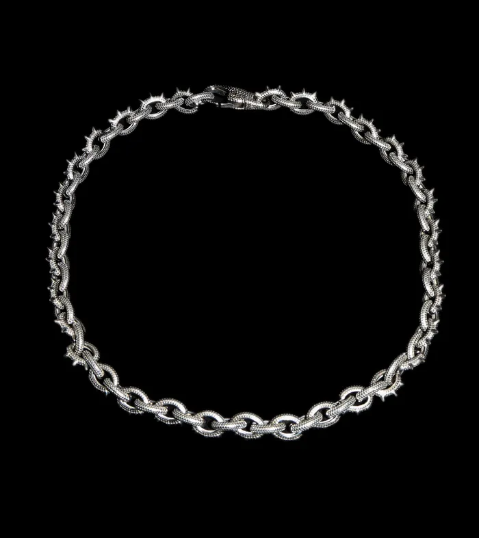 Fashion Jewelry by Yordy Necklaces Silver Spikes Necklace