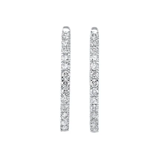 Gems One 14k Round or Oval Diamond Hoop Earrings 14 ctw Earrings